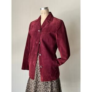 Vintage Burgundy Suede Coat